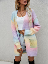 Angel Wings Full Size Pocketed Open Front Gradient Cardigan Trendsi