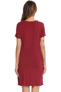 Round Neck Short Sleeve Lounge Dress Trendsi