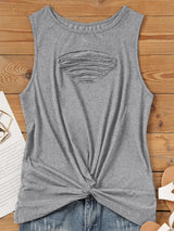 Cutout Twisted Round Neck Tank Trendsi