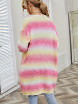 Angel Wings Full Size Pocketed Open Front Gradient Cardigan Trendsi