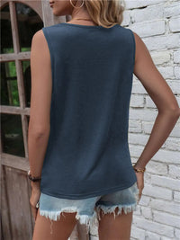 Cutout Twisted Round Neck Tank Trendsi