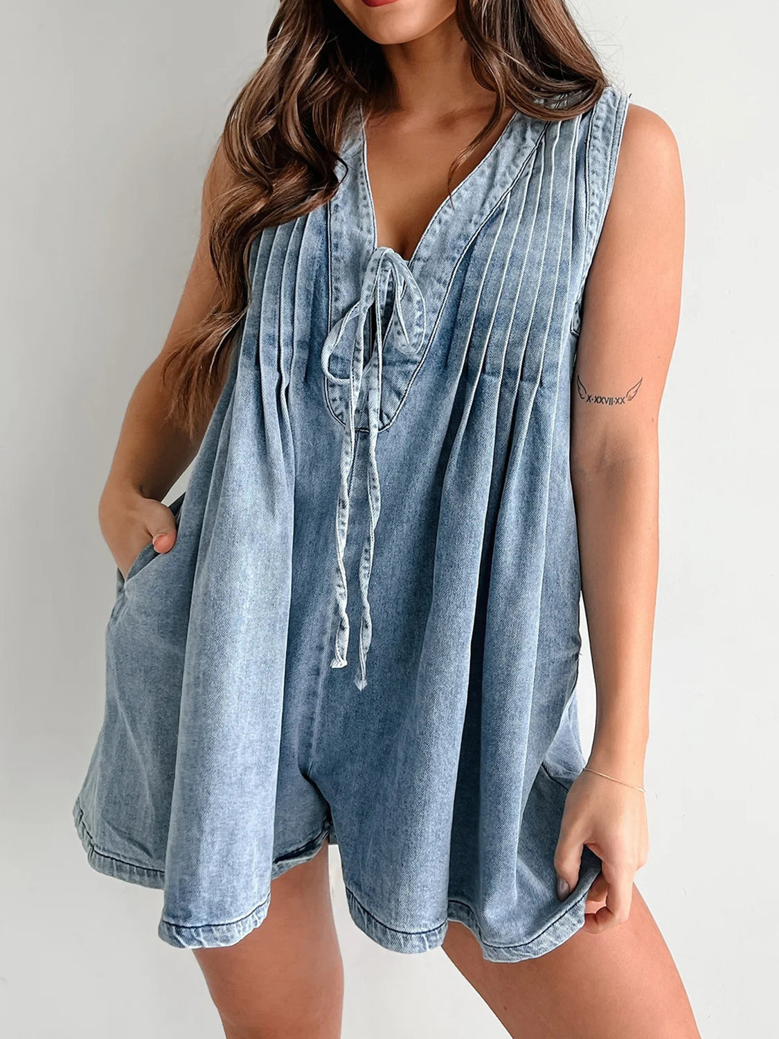 Tied Romper with Pockets Trendsi