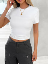 Round Neck Short Sleeve T-Shirt Trendsi