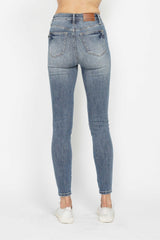 Judy Blue Full Size Tummy Control Contrast Wash Skinny Jeans Trendsi