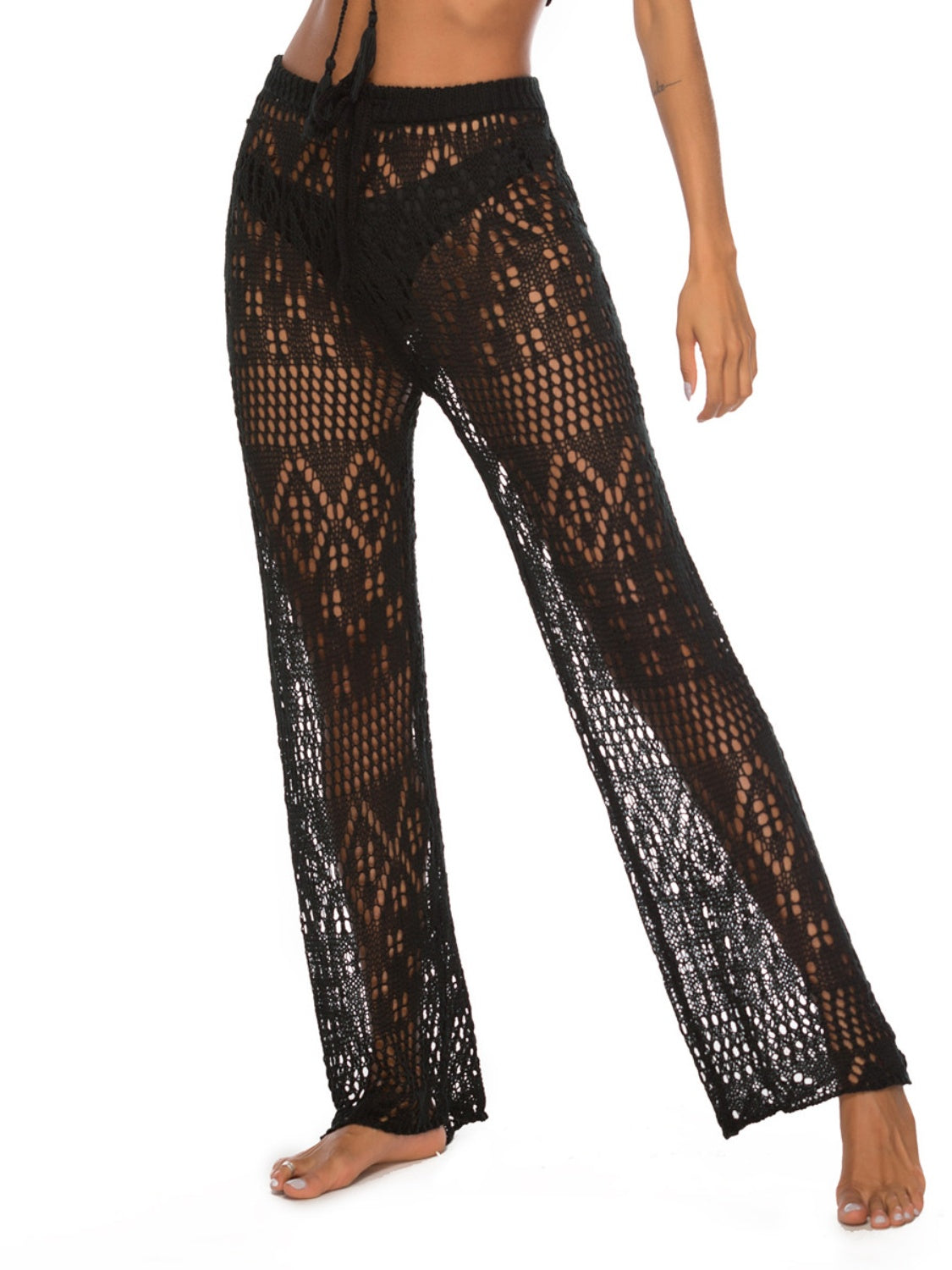 Cutout Straight Swim Pants Trendsi