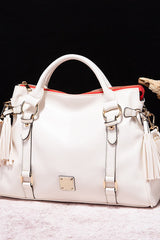 PU Leather Handbag with Tassels Trendsi