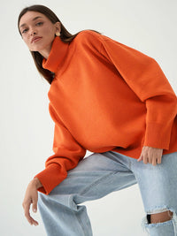 Turtleneck Long Sleeve Sweater Trendsi