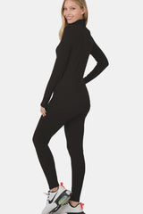 Zenana Full Size Turtleneck Top and Leggings Lounge Set Trendsi