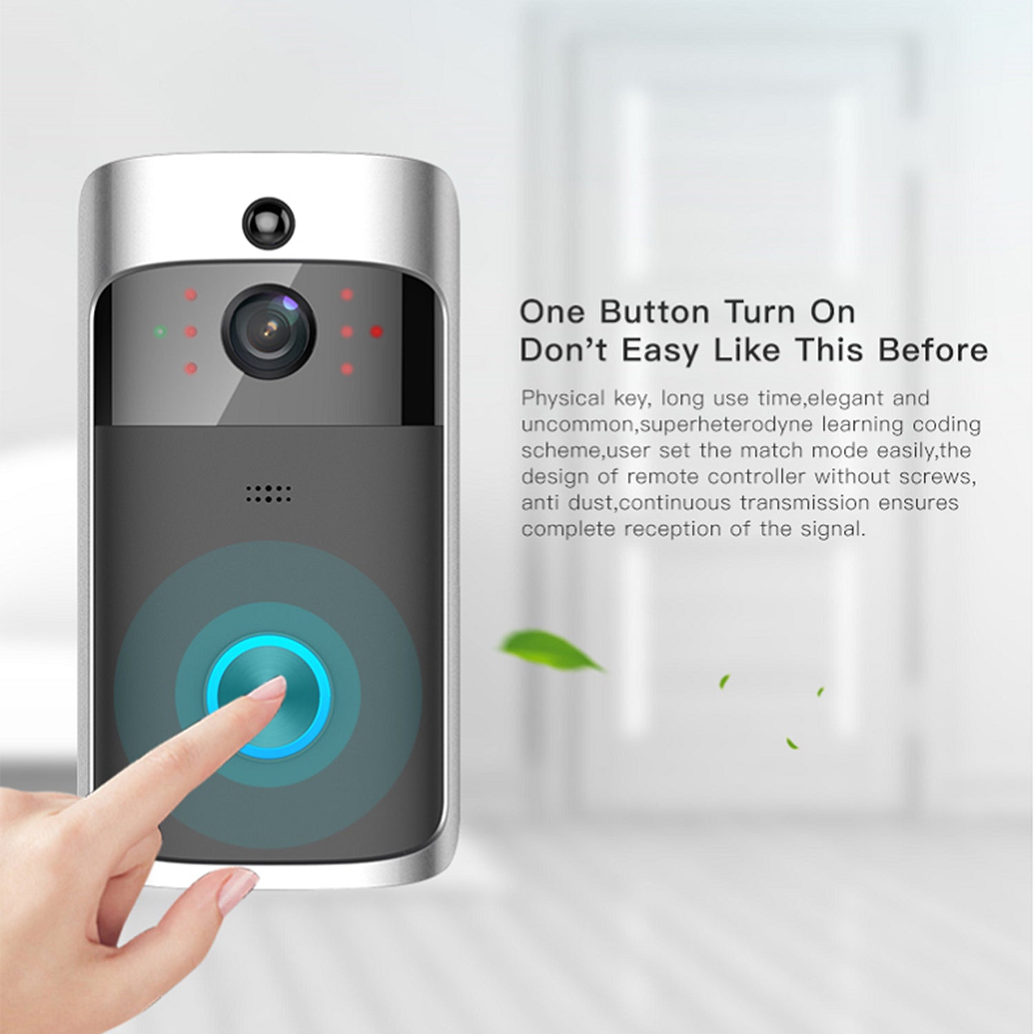 Remote Monitoring Doorbell WIFI Smart Visible Teal Simba