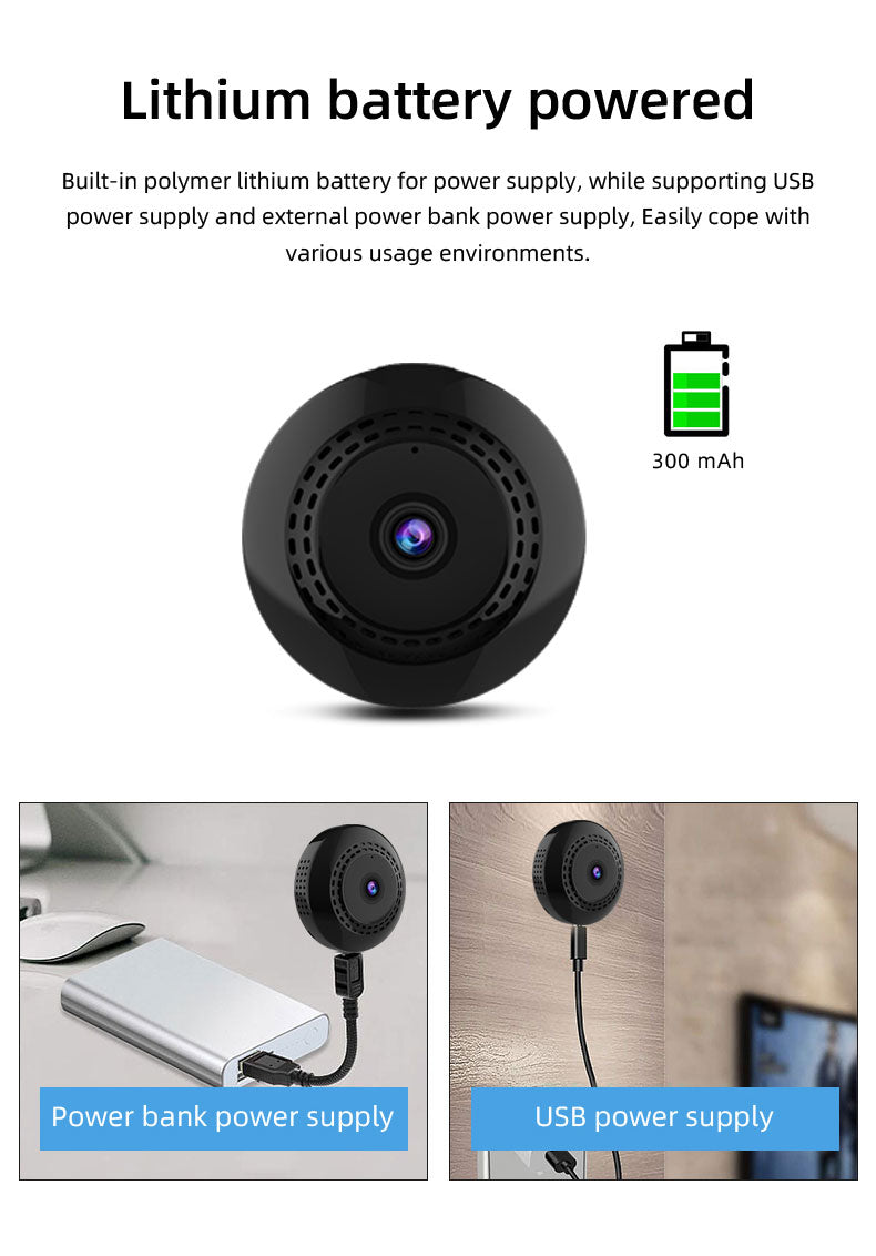 WiFi 1080P Wireless Night Vision Mini Camera Security Indoor Camera Teal Simba