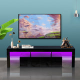 Morden TV Stand with LED Light Teal Simba