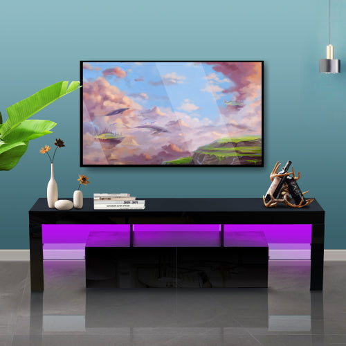 Morden TV Stand with LED Light Teal Simba