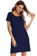 Round Neck Short Sleeve Lounge Dress Trendsi