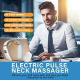 Neck Massager with Heat, Intelligent Electric Neck Massagers for Deep Tissue, Portable & Cordless Heated Neck & Shoulder Massagerr, for Reduce Fatigue, with 10 Modes & 16 Levels, Gift for Women Men