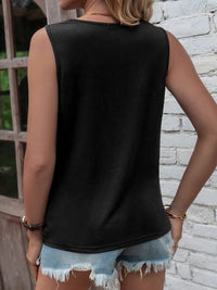 Cutout Twisted Round Neck Tank Trendsi