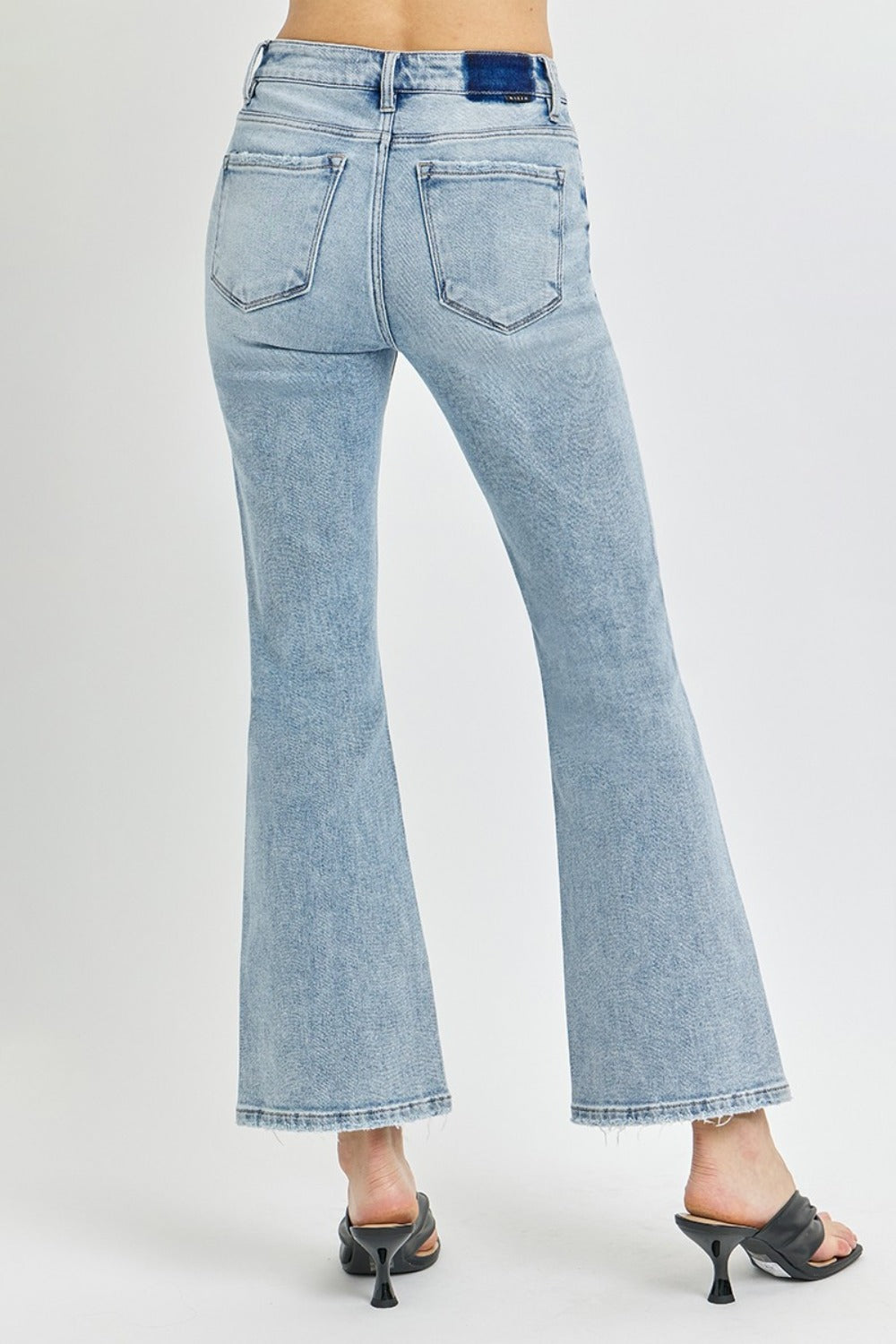 RISEN Full Size High Rise Ankle Flare Jeans Trendsi