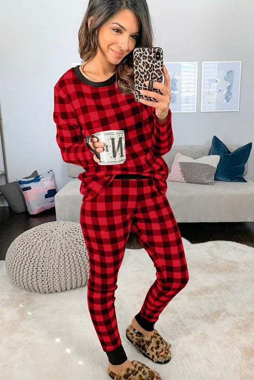 Plaid Two Pieces Loungewear Jade