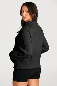 Half Zip Long Sleeve Sweatshirt Trendsi