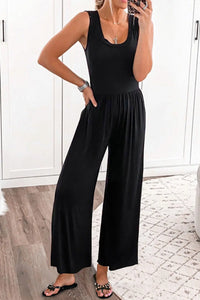 Full Size Scoop Neck Wide Strap Jumpsuit Trendsi