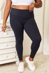 Double Take Wide Waistband Sports Leggings Trendsi