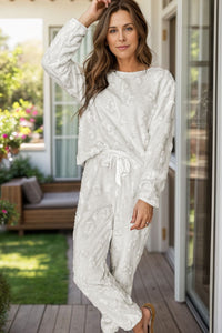 Round Neck Long Sleeve Top and Pants Lounge Set Trendsi