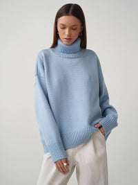 Turtleneck Long Sleeve Sweater Trendsi