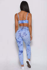 Tie-dye Crisscross Sport Bra and Leggings Set Jade