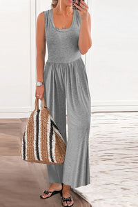 Full Size Scoop Neck Wide Strap Jumpsuit Trendsi