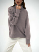 Turtleneck Long Sleeve Sweater Trendsi