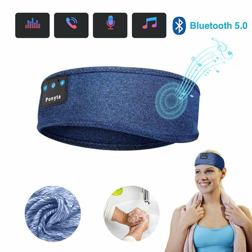 Wireless Bluetooth Sleeping Headphones Sports Headband Eye Mask Pink Iolaus