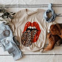 Leopard Rocker Graphic Tee Shirt-0