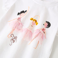Summer Baby Kids Girls Cartoon Print T-Shirt And Shorts Clothing Set