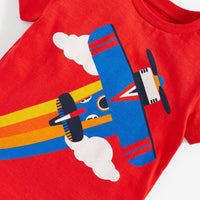 Baby Boy Cartoon Graphic Red Fashion Cotton T Shirt