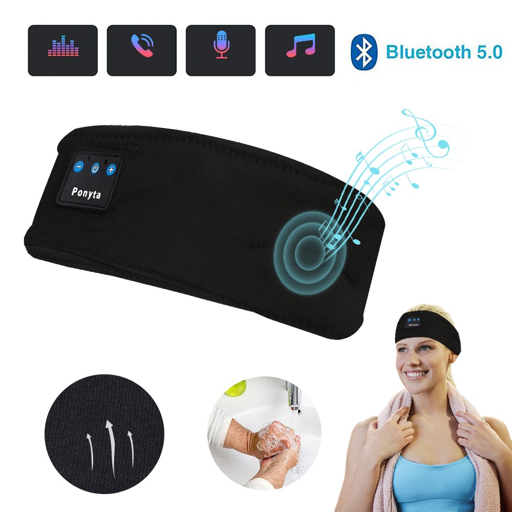 Wireless Bluetooth Sleeping Headphones Sports Headband Eye Mask Pink Iolaus